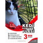 Kedi Balkon Güvenlik Filesi – 2 M Yükseklik | Metreyle Kesim | 3 mm Ip, 3.5x3.5 cm Göz Aralığı + Montaj Aparatları (Siyah) - 2x4 m