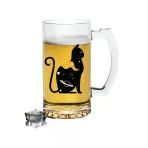 Kedi Baskılı Bira Bardağı - Bira Bardak