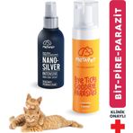 Kedi Bit Pire Kene Dış Parazit Karşıtı Set, Şampuanı Nano Gümüş Spreyi, Ilacı Olarak Kullanılır