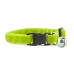 Kedi Boyun Tasması Kadife Dokulu Çanlı 1*30 Cm Neon Sarı