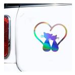 Kedi Çift Motosiklet Araba Sticker 1