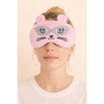 Kedi Desenli Göz Uyku Bandı Pembe - Standart