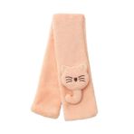 Kedi Detaylı Pembe Peluş Çocuk Atkı
