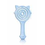 Kedi Figürlü Esnek Spiral Saç Fırçası, Düğüm Açıcı, Mavi, Kolay Tarama