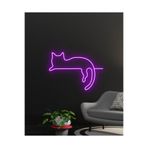 Kedi Figürlü LED Neon 30x20 | Pleksi Tabanlı Dekoratif Neon Tabela yadicncneon7394