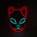 Kedi Kırmızı Buz Cadılar Bayramı Maskesi Sevimli Kedi Tilki Vendetta El Tel Maske Parlayan Dans Karnaval Parti Maskeleri Için Yanıp Sönen Cosplay LED Neon Kostüm Maskesi (Yurt Dışından) - Renkli - Yok