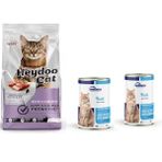 Kedi Maması 2 kg Somonlu Kısırlaştırılmış Somon Pirinçli + Kedi Konserve Somonlu 415 gr x 2 Adet - 1 ADET
