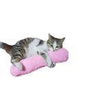 KEDİ OYUNCAĞI SARILMA YASTIĞI UYKU OYUNCAĞI KEDİ OTLU 30 CM PELUŞ ( 1 ADET ) PEMBE