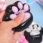 Kedi Patisi Squishy Stress Oyuncağı Sukuşi Pati, Siyah-pembe Diğer