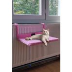 Kedi Radyatör Yatağı Pembe Kalorifer Petek Üstü Askılı Polar Peluş Kedi Hamak