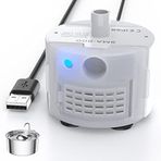 Kedi Su Çeşmesi Pompası, QIUOIO Paslanmaz Çelik Kedi Fıskiyesi Su Pompası, Son Derece Sessiz (≤30dB), Düşük Güç Tüketimi (1,5 W), Dahili LED Işık, S3 için Uygun