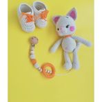 Kedi Sunny Yeni Doğan Seti Amigurumi Organik Oyuncak