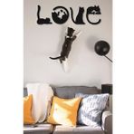 Kedi Tablosu LOVE Duvar Yazısı Dekoratif Tablo Ahşap Duvar Tablosu
