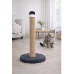 Kedi Tırmalama Tahtası 52 cm Kalın Halatlı Geniş Peluş Taban Dayanıklı Tırmalama Direği Antrasit