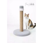 Kedi Tırmalama Tahtası Kalın Halatlı Geniş Peluş Taban Dayanıklı Tırmalama Direği Açık Gri 52 cm