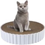 Kedi Tırmalama Yatağı, Çift Taraflı Kullanılabilir, Değiştirilebilir İç Karton, Yuvarlak Oluklu Kağıt, Kaymaz Taban 40x10 cm