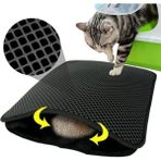 Kedi Tuvalet Önü Kum Toplayıcı Temizleyici Elekli Gri Paspas - Siyah