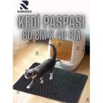 Kedi Tuvalet Önü Paspası 60X40 Cm Çift Katmanlı Elekli Petek Kum Tutucu Siyah