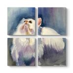 Kedi ve Kelebek Tablosu 103 x 103-4 Parçalı