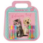 Kedi ve Köpek Desenli Boyama Seti PT-0200