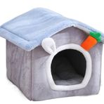 Kedi ve Köpek Yatağı Pet Yatak Yumuşak Uzun Peluş Gri Kedi Yatak Yuvarlak Kedi Yatak Ev Küçük Köpekler Kediler Yuva Kış Için Yuvarlak Pet Köpek Yatak Köpek Yatağı(D,40 * 40 * 48cm)