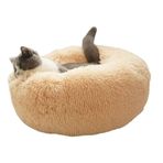 Kedi ve Köpek Yatağı Yuvarlak Donut Pet Yatak Köpek Yatakları, Kendinden Isınma Kapalı Yuvarlak Yastık Sarılma Çıkarılabilir Ve Yıkanabilir Köpek Yatağı(Brown,Diameter 70cm)
