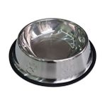 Kedi ve Köpekler Için Metal Mama ve Su Kabı 26 cm - Metalik Gri
