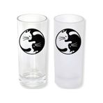 Kedi Ying Yang Buzlu Ya Da Buzsuz Seçenekleriyle Rakı Bardağı GHSTBSTRK0042