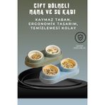 Kedi&köpeklere Özel Çift Bölmeli Mama ve Su Kabı