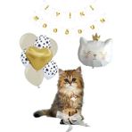 Kediler Için Xl Parti Paketi-Doğum Günü Pastası, Kedi Folyo Balon Set