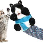 Kediler Kukla Güreşçisi | Kedi için 9.9 inç Peluş El Kuklaları | Sağlam İnteraktif Kedi Oyuncak Doldurulmuş Hayvan El Kuklası Bebek | Komik Yavru Güreşçi Yumuşak Oyuncaklar Kediler Eğitim ve Egzersiz