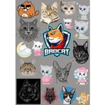 Kediler Sticker Set 14 Parça Telefon, Tablet, Defter, Laptop Sticker