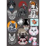 Kediler Sticker Set-16 16 Parça Telefon, Tablet, Defter, Laptop Sticker