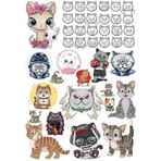 Kediler Sticker Set-7 27 Parça Telefon, Tablet, Defter, Laptop Sticker