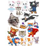 Kediler Sticker Set-8 19 Parça Telefon, Tablet, Defter, Laptop Sticker