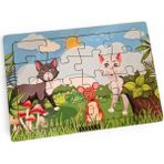 Kediler ve Fare 16 Parça Eğitici Öğretici Ahşap Çocuk Puzzle Yapboz Bebek Çocuk Oyuncak