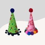 Kediler ve Küçük Irk Köpekler Için 2li Parti Şapkası PS17 (El Yapımı)
