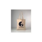 Kediler ve Sevgi Konu Baskılı Ham Bez Omuz Çantası 35X40 cm - 35 x 40 cm - Ekru