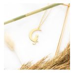 Kedili Ay Gümüş Kolye - Renk: Gold (Gold)