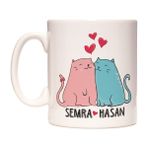Kedili Kişiye İsme Özel Kedi Kupa Bardak