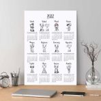Kedili Poster Takvim, 2026 Kedili Duvar Takvimi - Boyut