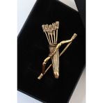 Keeba Kararlılığın ışıltılı simgesi gold kristal taşlı yay ok broş erkek kadın yaka iğnesi oklu yaylı broş - standart - Çok Renkli