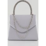 KEEBA Saten taşlı gümüş abiye çanta. Clutch saten gümüş gece çantası. Abiye çanta gümüş. Saten abiye çanta