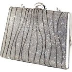KEEBA Suyolu Taşlı Gümüş Abiye Çanta. Abiye Portföy Clutch Davet Gece Çantası. Kadın Abiye Taşlı Çanta.