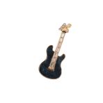 KEEBA Taşlı gitar broş. Yaka iğnesi gitar broş. Taşlı tasarım broş. Kadın broş. Erkek broş. Gitar broş