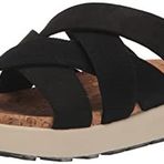 KEEN Kadın Elle Karışık Kaydırma Rahat Günlük Platform Sandalet, Siyah/Huş, 8