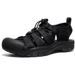 KEEN Newport H2 erkekler için su sandaleti, kapalı parmak bölgesi, Üçlü Siyah, 45 EU