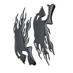 Keenso 2 Adet Yakıt Tankı Sticker Motosiklet için 3D Evrensel Siyah Alev Kafatası Çıkartması Süslemeleri