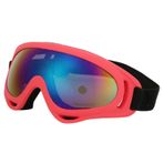 Keenso Kayak, Tırmanma Ve Bisiklete Binme Için Yumuşak Sünger Yastıklı Ve Havalandırmalı Optik Tasarımlı Rüzgar Geçirmez Kayak Gözlükleri (Kırmızı çerçeve renkli film)