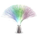 Keenso Led Renk Değiştiren Fiber Optik Çeşme Gece Lambası, Partiler Için Aydınlık Ev Dekorasyonu, Yatıştırıcı Gece Lambası (SILVER)